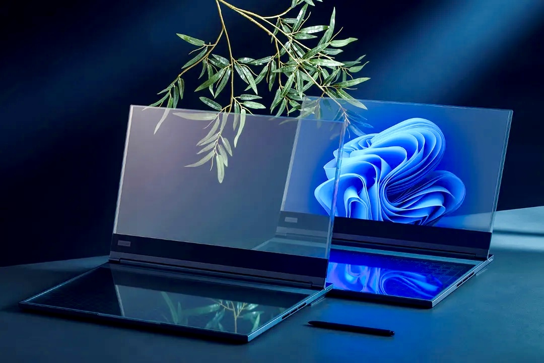 Lenovo готовит ноутбук с прозрачным экраном.  Слить официальный рендер